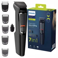 Trymer wielofunkcyjny Philips 7w1 z nasadkami i opakowaniem.