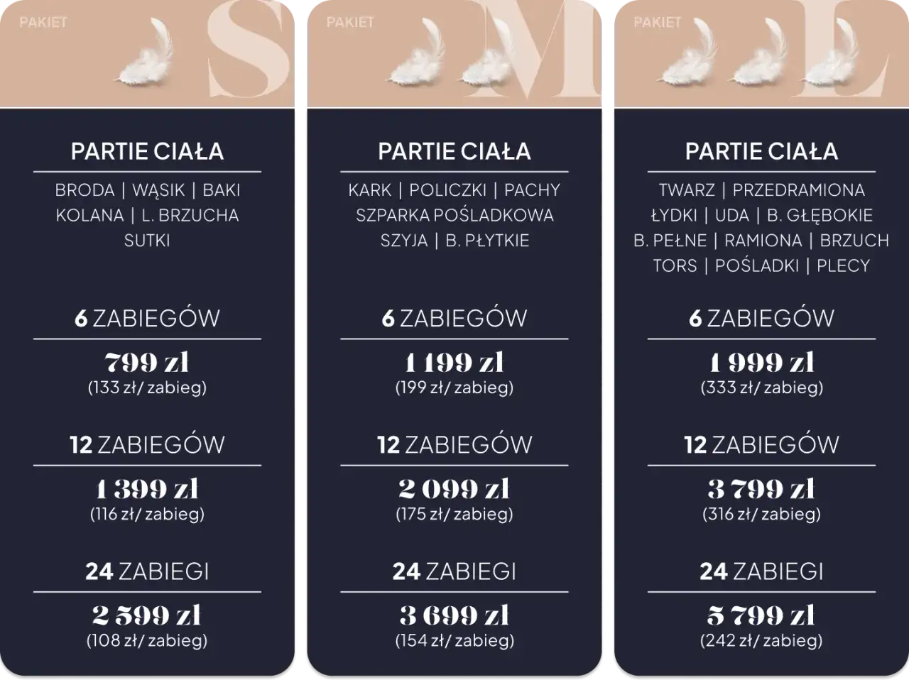 Cennik depilacji laserowej: pakiety na różne partie ciała, od 799 zł za 6 zabiegów. Sprawdź, ile kosztuje depilacja laserem dla Ciebie.