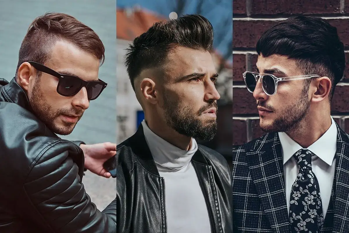 Trzy stylowe fryzury męskie, kt&oacute;re dodają uroku i odmładzają. Kr&oacute;tkie boki, dłuższa g&oacute;ra i zadbane zarosty.